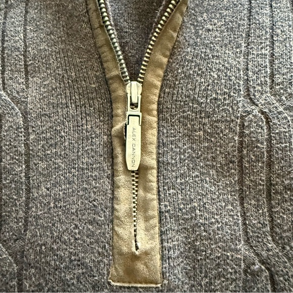 Alex Cannon 1/4 Zip Sweater Size XL Classic Look with Elbow Patches Brown - Picture 5 of 12